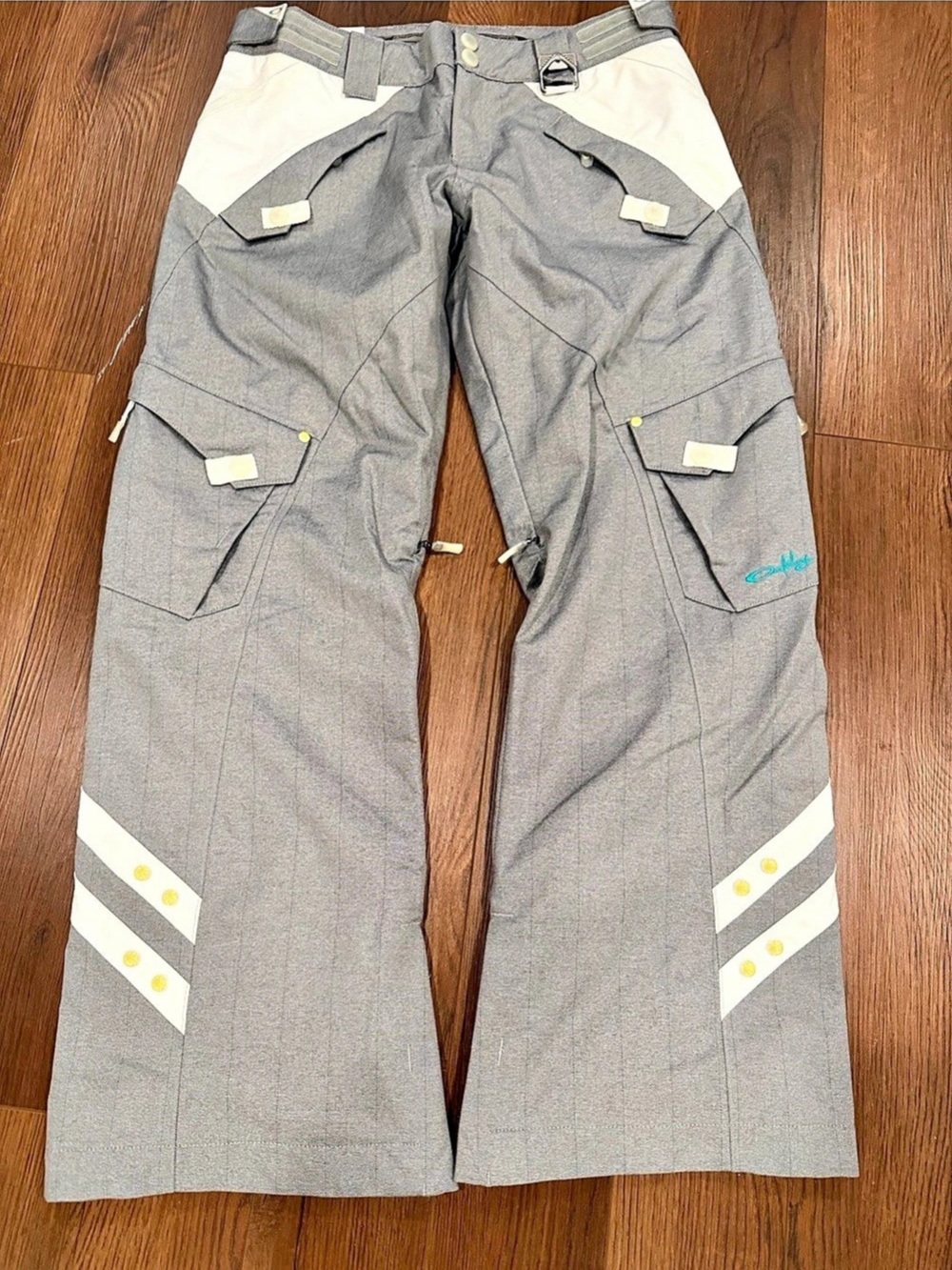Oakley Gray & White Ski Pants Medium